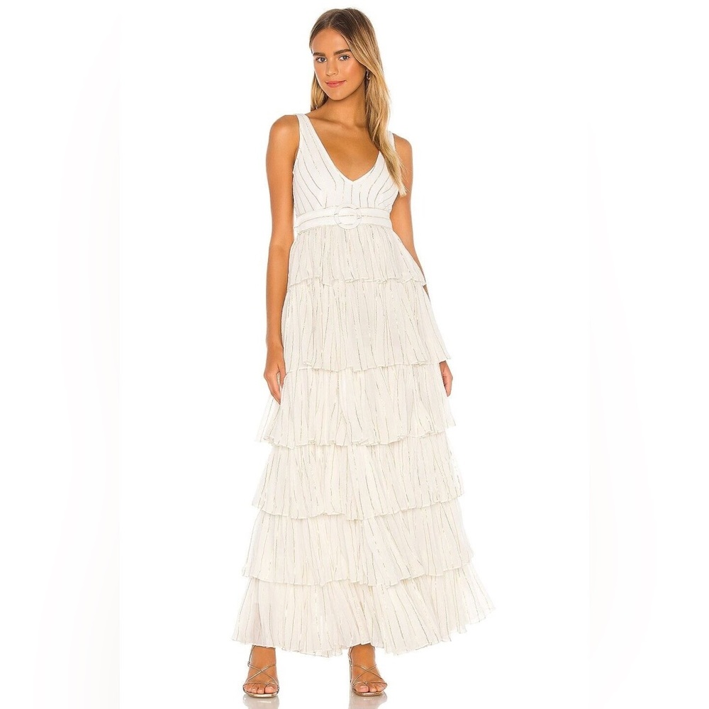NBD Tasha Dress in White Stripe